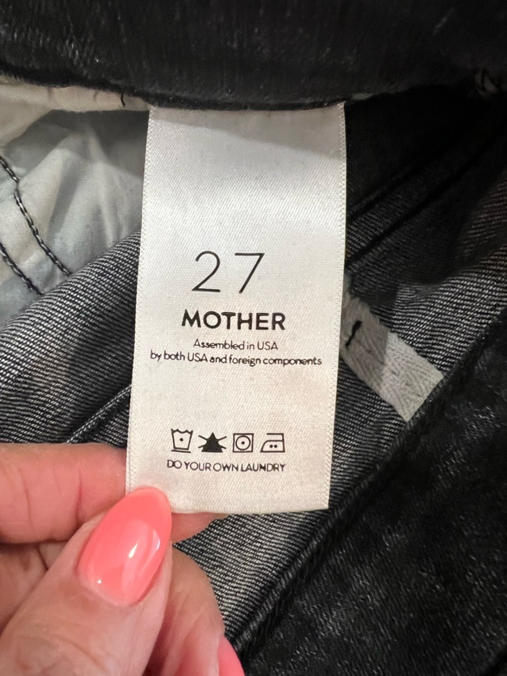 MOTHER The Hustler Ankle Fray Jeans Nightowl Gray High Rise Bootcut Raw Hem 27 - Picture 7 of 13